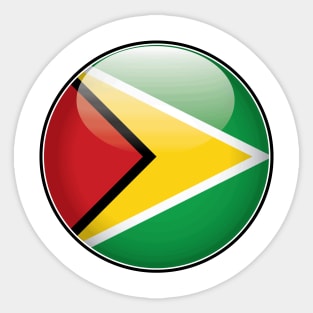 Guyana National Flag Glossy Button Sticker